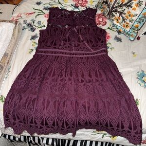 Elegant Purple Lace Dress